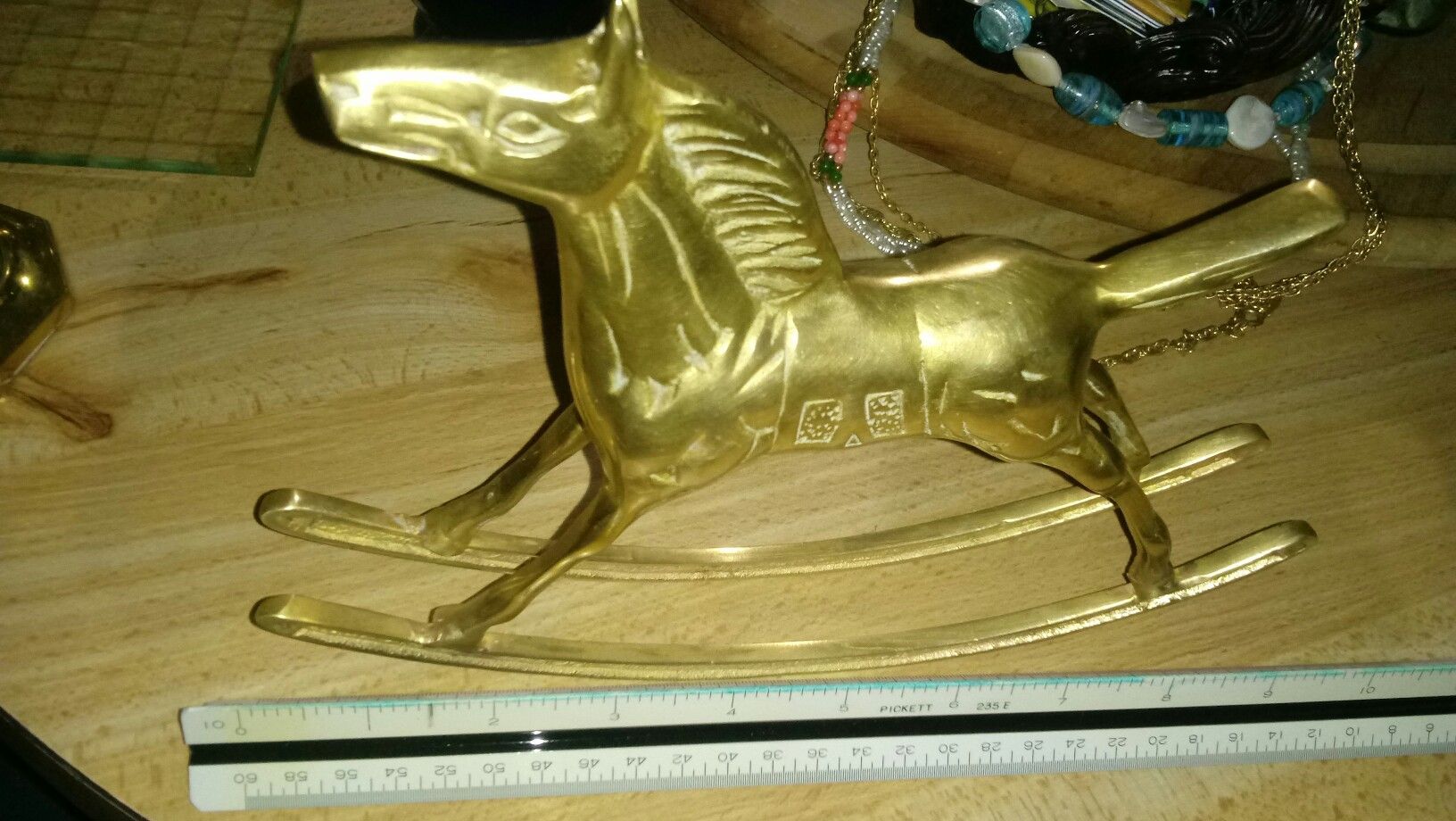 Brass rocking horse