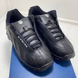 K-SWISS Kids' St329 Sneaker Varsity Low Color: Black/Black/Silver, Size:6, Big 