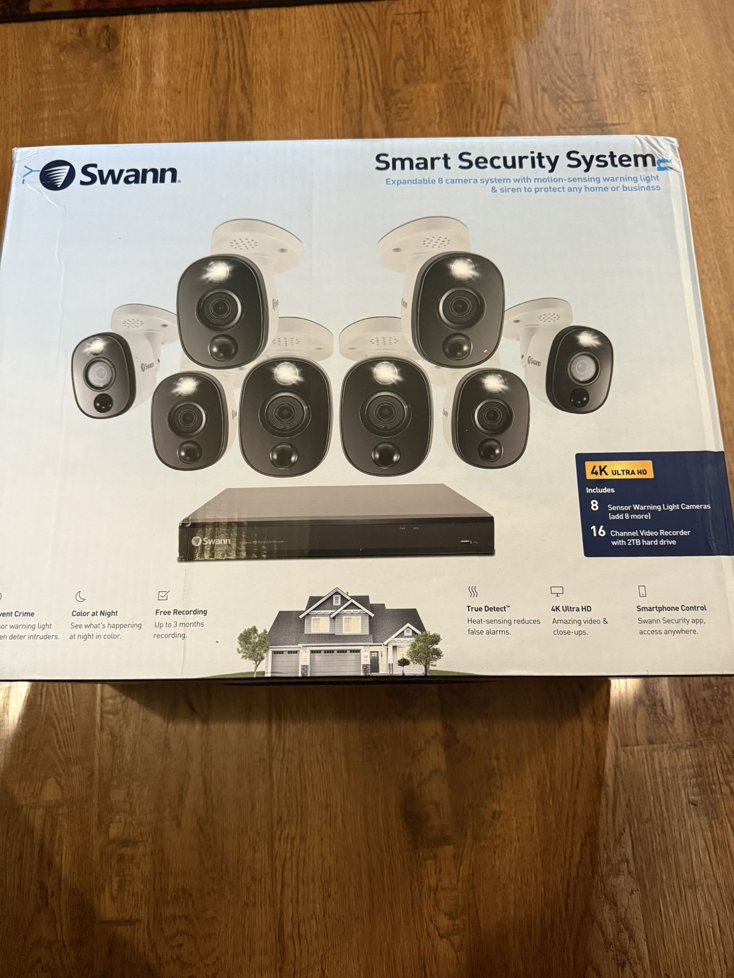 New Swann Smart Security System 4K Ultra HD 8 Sensor Cameras 