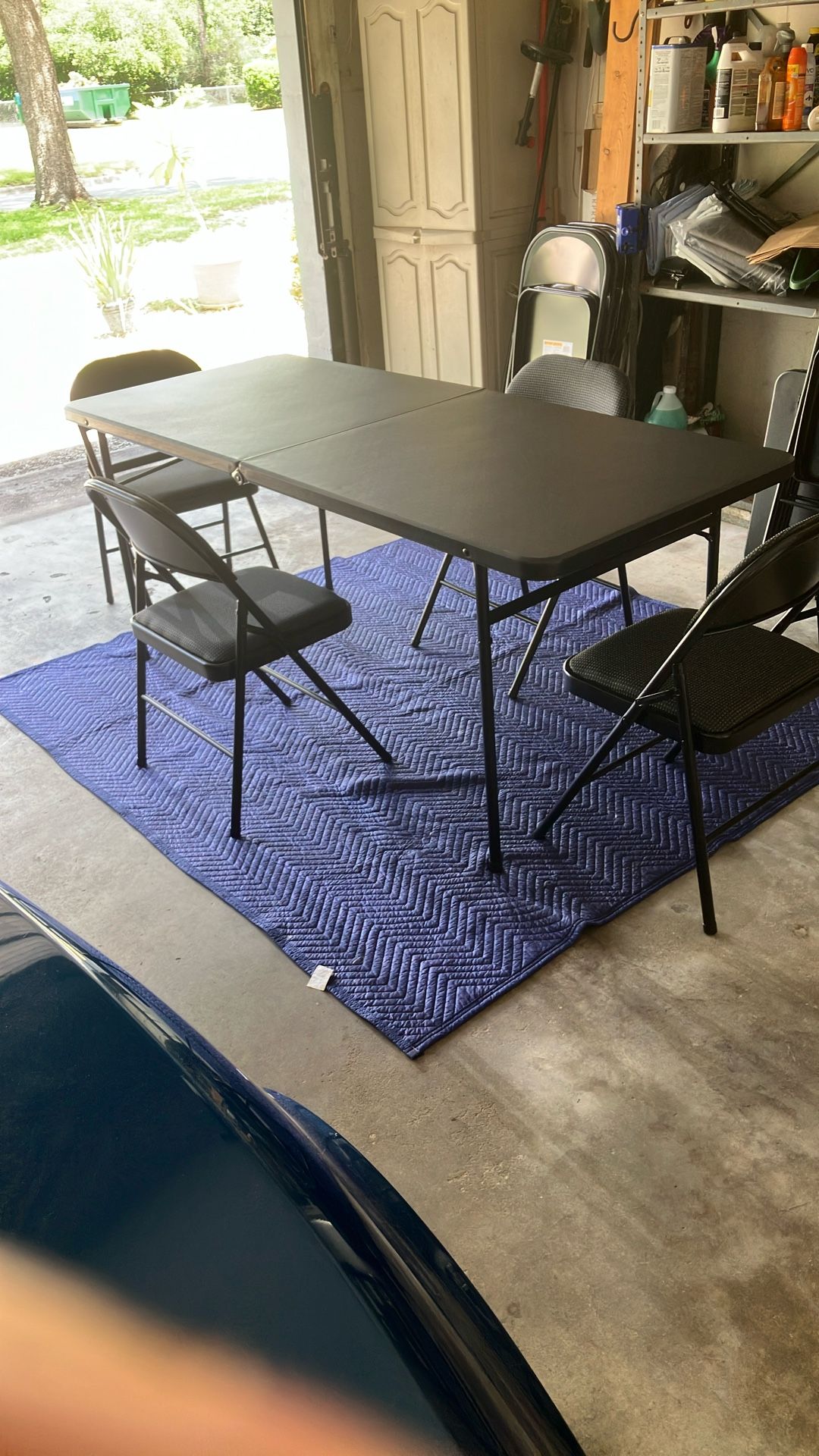 Folding Table With 4 Padded Chairs