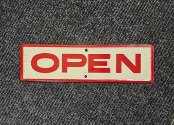 Painted Tin OPEN sign