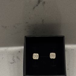 0.71CT Moissanite Halo Stud Earrings – 5X Gold Plated on .925 Sterling Silver | $80 OBO