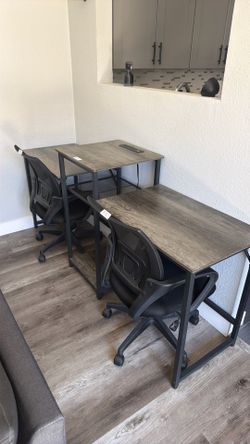 Multifunctional Desk for 2 and 2 Working Chairs