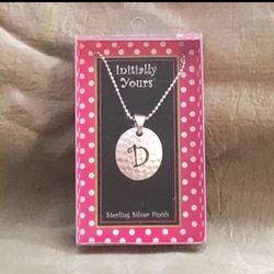Initial Letter D Silver Plated Necklace 