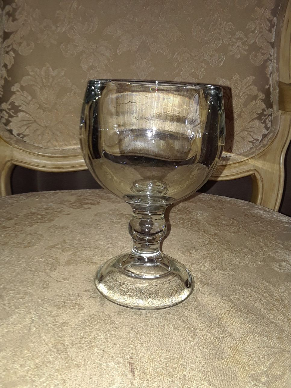 Large heavy glass beer glass candy holder