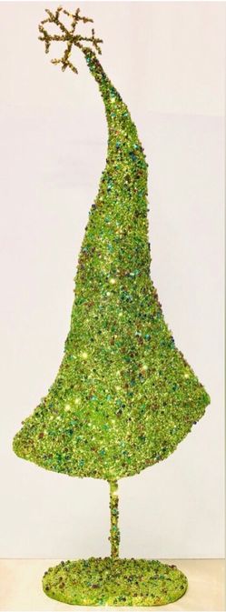 Green Glitter Fairytale Christmas Tree Decoration Sparkling Holidays Alternative