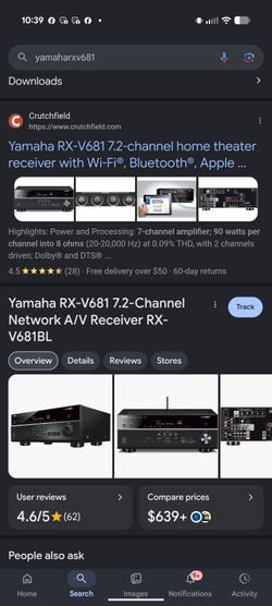 Bose Acoustimass 15 II surround sound system with Bluetooth/wifi  Yamaha  Receiver