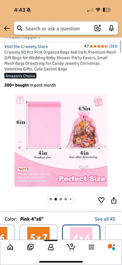 4x6 Inch, Premium Mesh Gift Bags