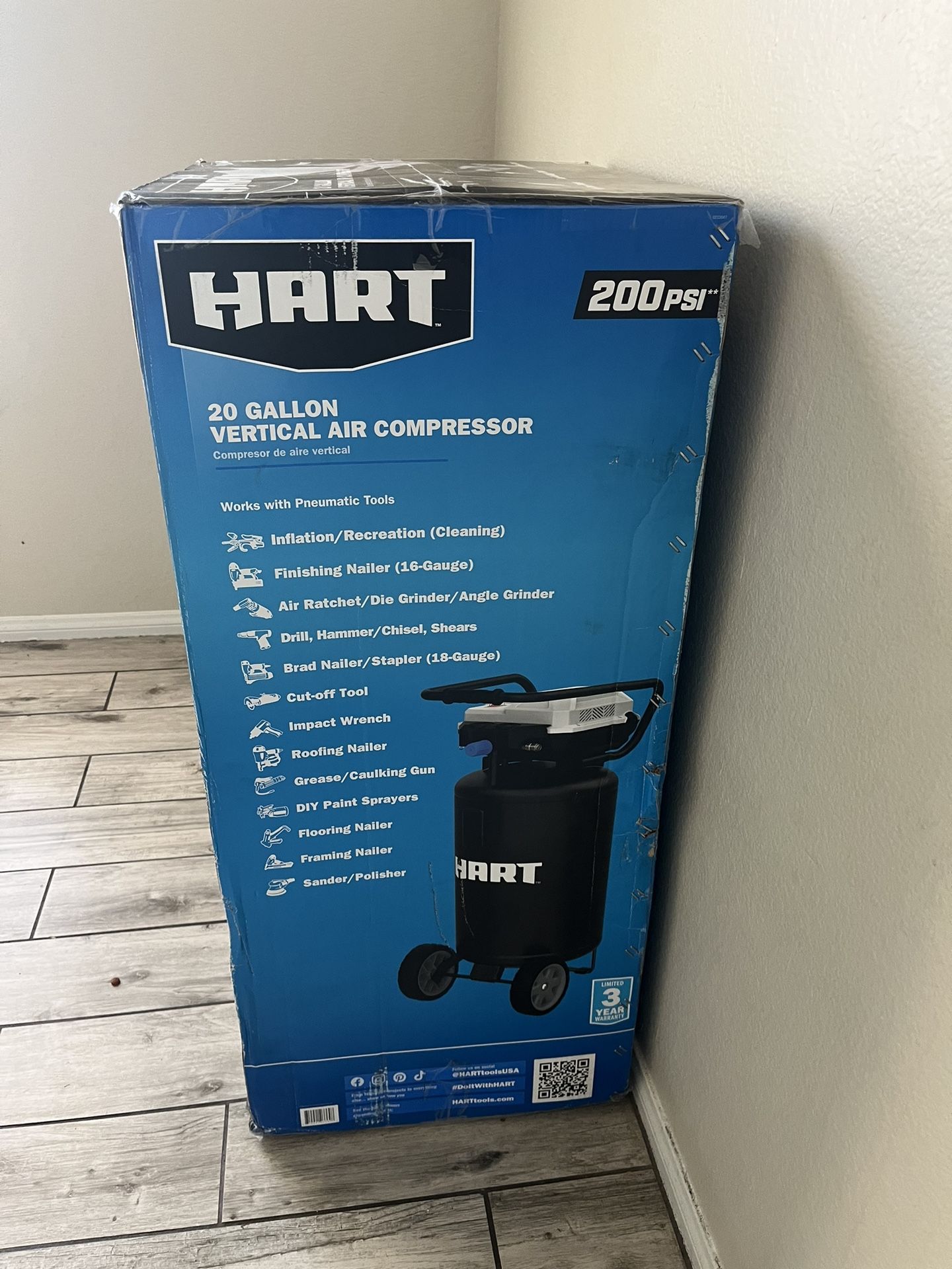 HART 200 PSI Air Compressor