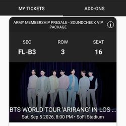 BTS Floor B3 VIP Soundcheck Front Row 3
