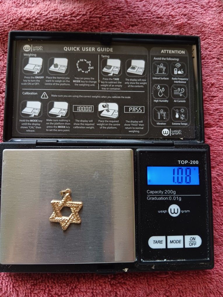 14k Star Of David Pendant