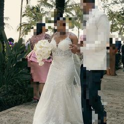 Wedding dress with veil for sale