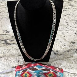 Hand Made .999 Fine Silver Cuban Link Chain 