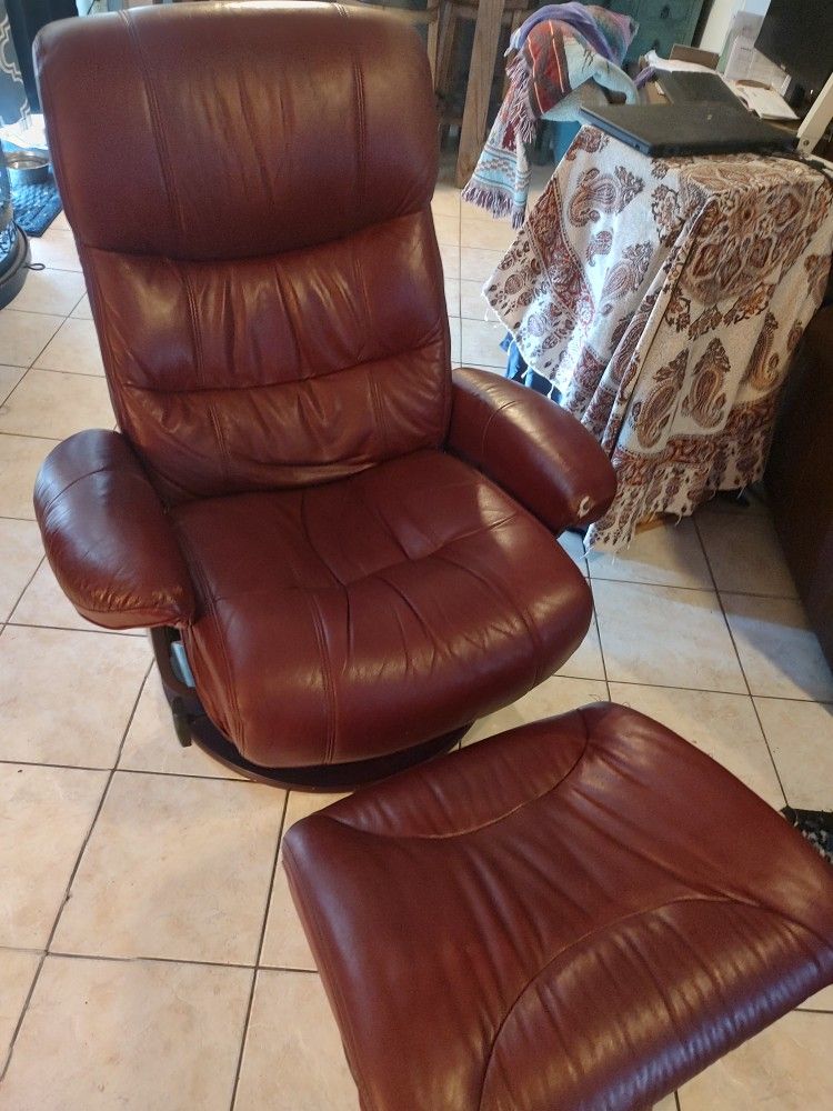 Leather Recliner Chair with Ottoman for sale!!!!