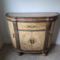 Italian-style demilune decorator cabinet