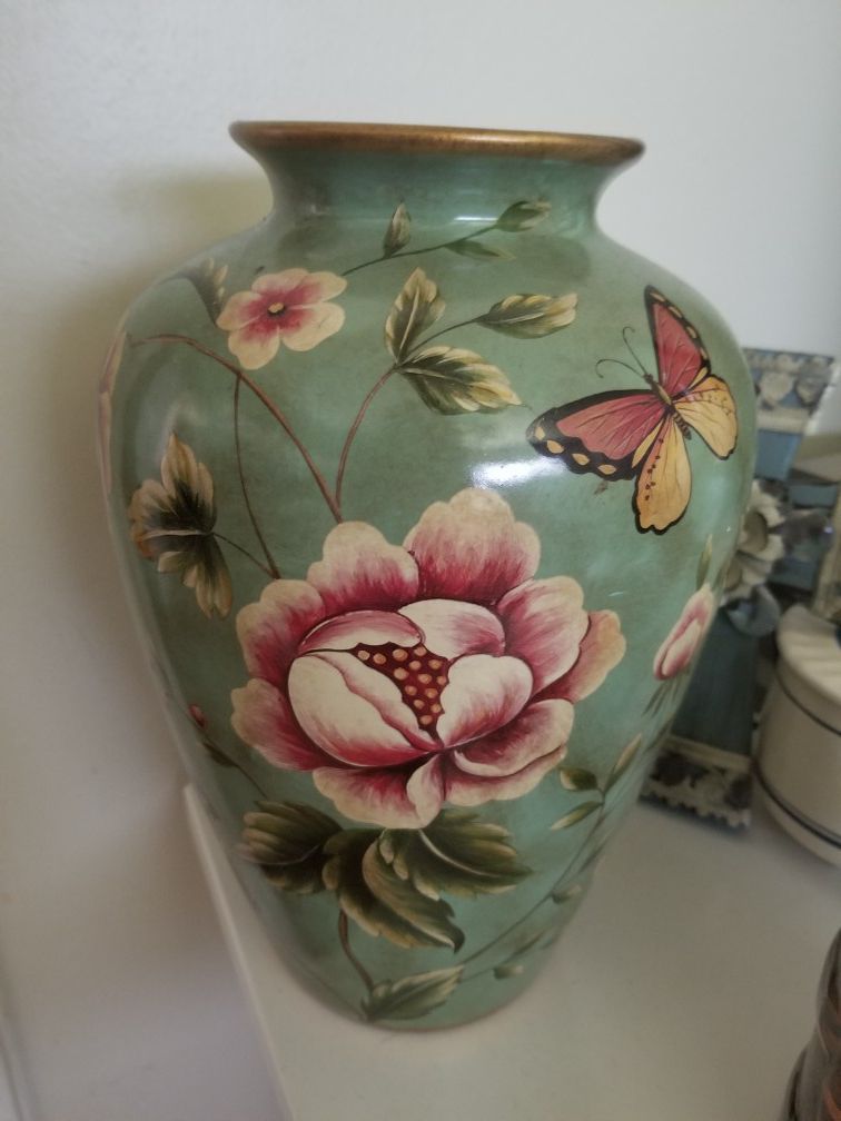 Flower and Butterfly Vase