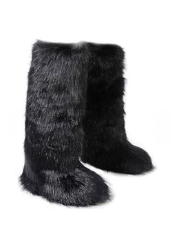 Foux Black Winter Fur Boots