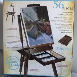 Artist paints easel paint supplies, acrylic