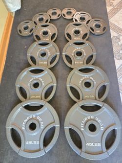 255lb Fitness Gear Olympic Grip Plate Weight Plate Set