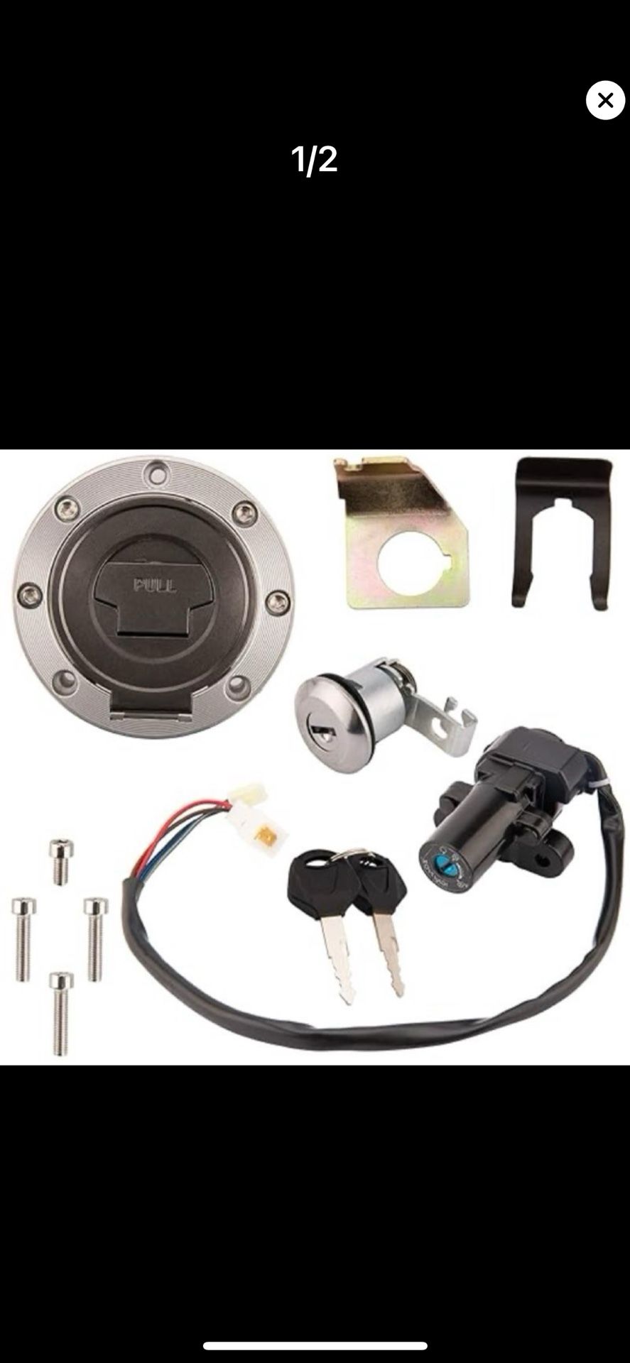 Ignition Switch Compatible with Yamaha YZF R1 R6 Key Ignition 1(contact info removed) Gas Cap Cover Seat Lock Key Set