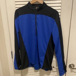 Bellwether Cycling Jersey Long Sleeve Half Zip Mens Blue Black XL 