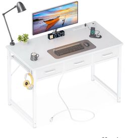 White charging desk