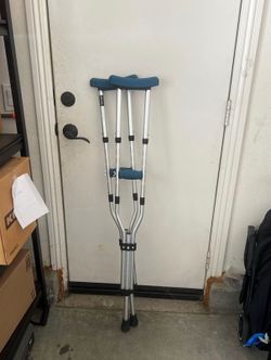 Pair of crutches.