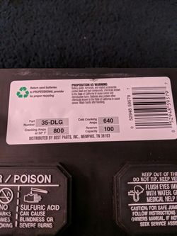 Duralast Gold Car Battery Size 35 Dlg 640cca For Sale In Long Beach Ca Offerup