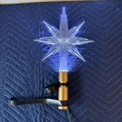 Christmas Tree Topper Star Lighted Star Tree Topper Plug In w/ Straps To Secure