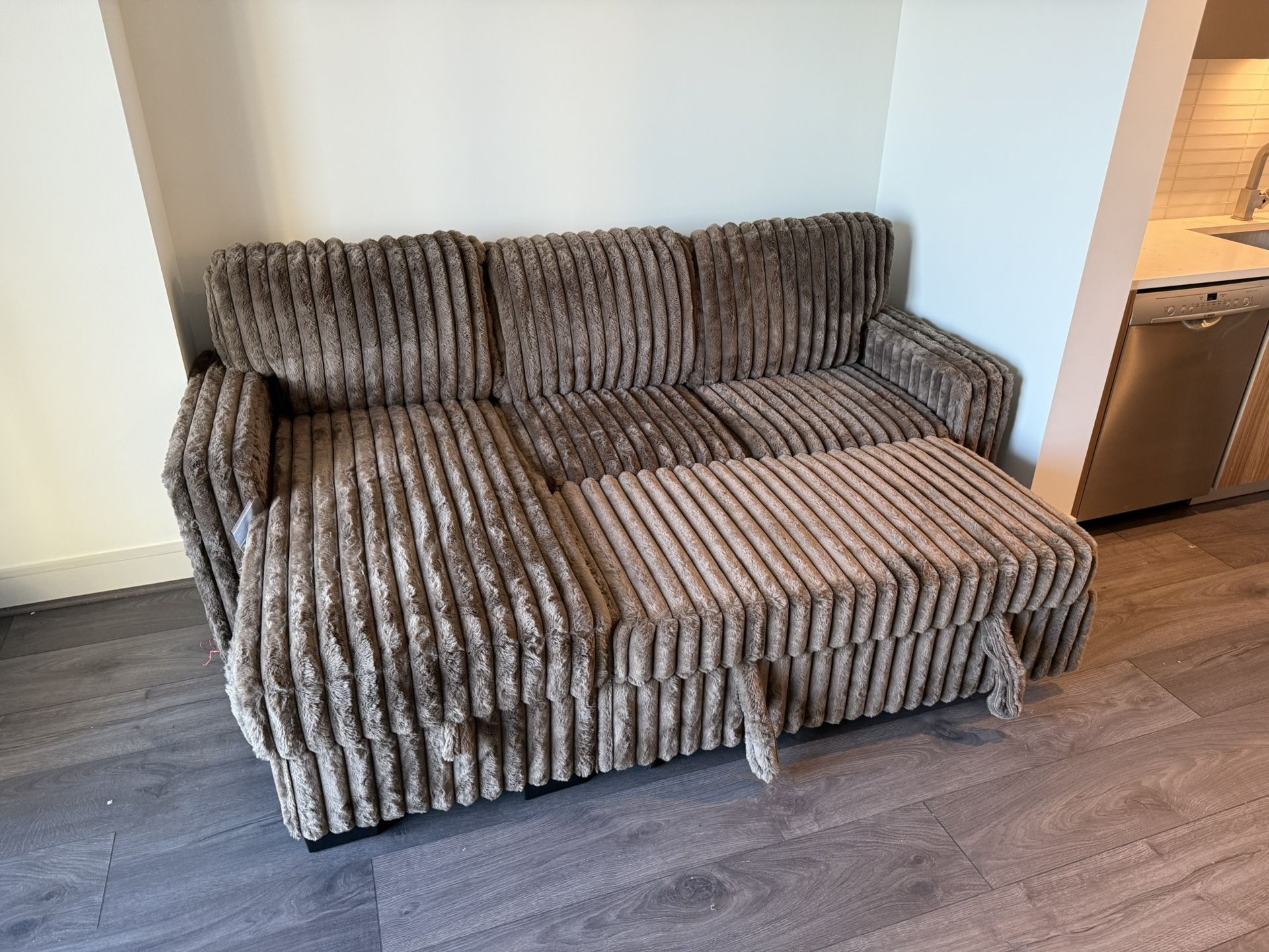 Mocha Sectional With Storage And Sleeper Sofa 