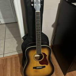 Almost New Donner Acoustic Guitar with Accessories