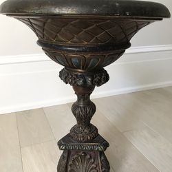Unique, Rare Stamped 18.5” Vintage Antique Heavy Pedestal ornamental Vase bowl