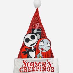 ©️Disney Nightmare before Christmas❤️🎄JACK & SALLYS🎄❤️Adult Santa H a t    