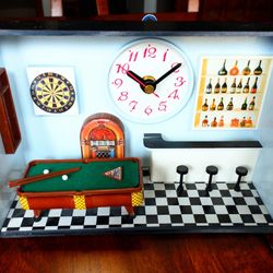 Wall Clock /Pool Hall Bar Theme 
