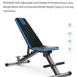 PROGEAR 1300 Adjustable Foldable 12 Position Heavy-Duty Weight Bench with an Extended 800lb
