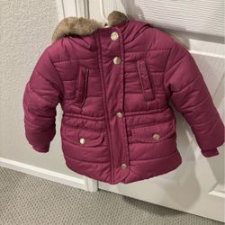 Toddler Girl Carter’s Fleece-Lined Parka Jacket in Violet, Size 12 Months