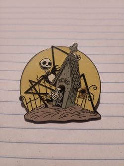 Disney Parks nightmare before Christmas pin features Jack Skellington and Zero from 2006-07 for sale.