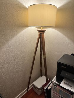 Tripod Floor Lamp with Linen Shade