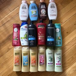 16 bottle of NEW Shampoo Suave professionals, herbal essence, TRESemme, head & shoulders, garnier whole blends