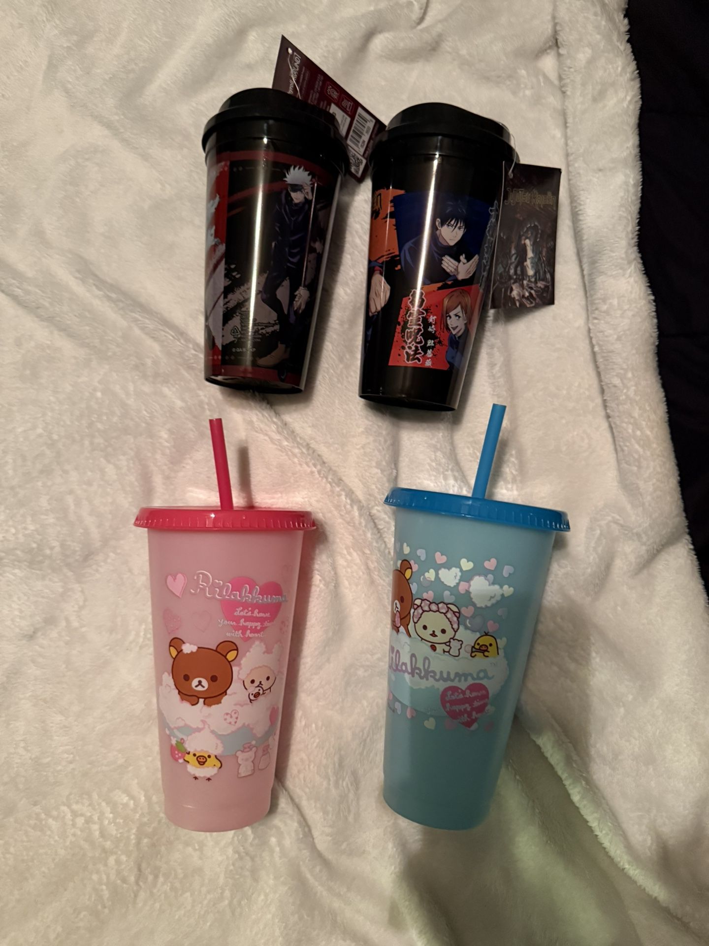 Collectible Cups (Jujitsu Kaisen and Rilakkuma)