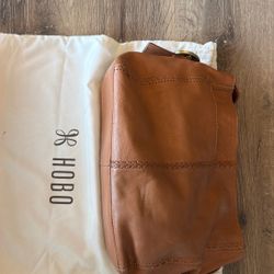 HOBO Braided Seam Leather Hobo in Cognac