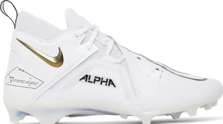 Nike Alpha Menace Pro 3 White Black Gold Football Cleats CT6649-105 Men's 11
