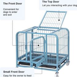 Ped Dog Cage House Foldable Stable Iron Dogs Crate Comfortable Square Brand New 