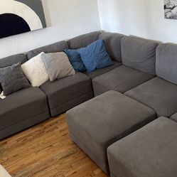 Couch Sectional Sofa Grey Full Size