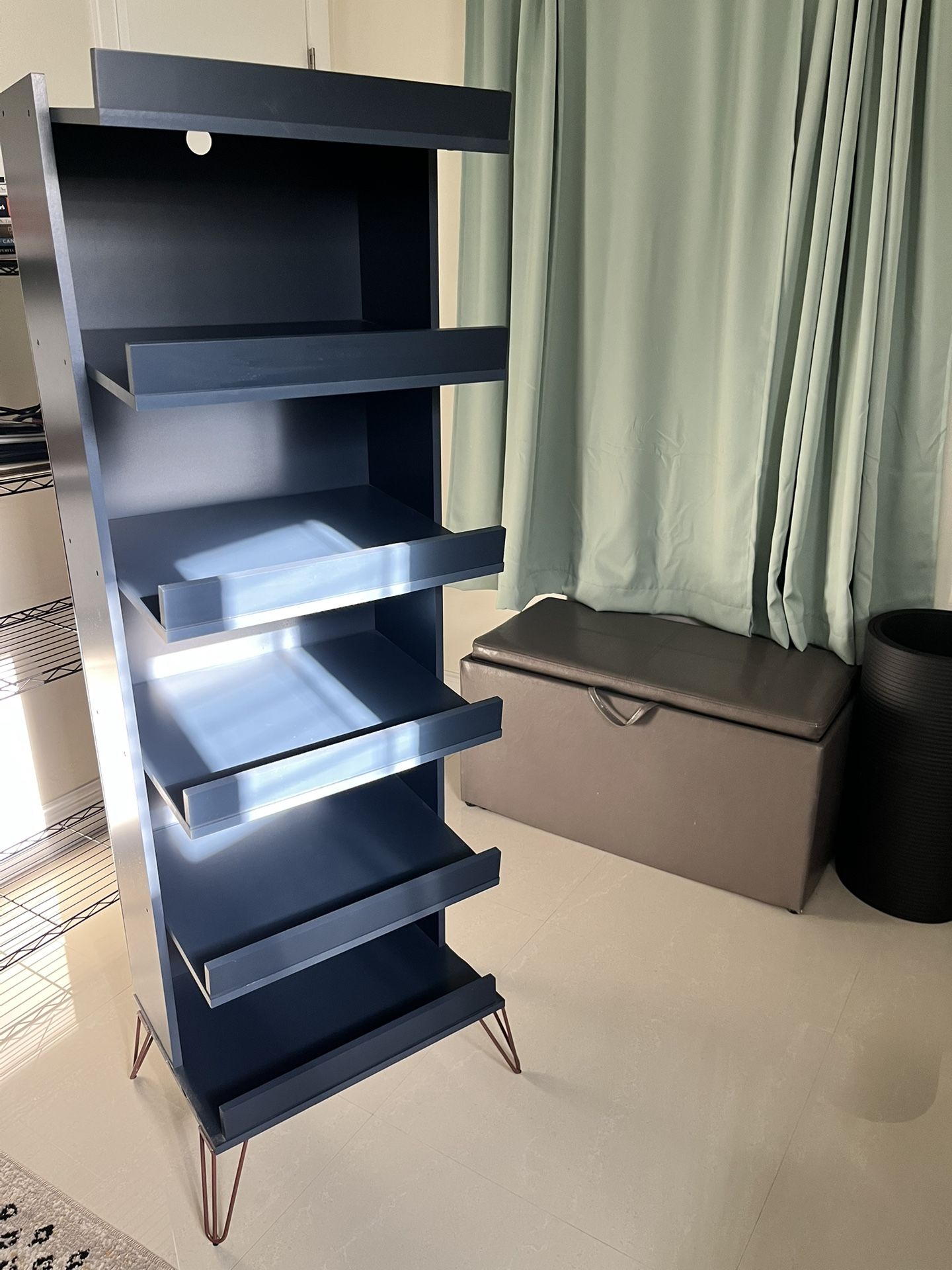 4ft 10in Navy Blue Storage Rack (shoes/linen)