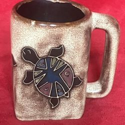 MARA MEXICO TURTLES COFFEE MUG CERAMIC STONEWARE TURTLE POTTERY