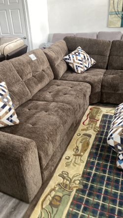 New power sectional for $1899 2 power reclining chairs and big storage chaise and storage ottoman  Finance available no credit needed  Same day delive