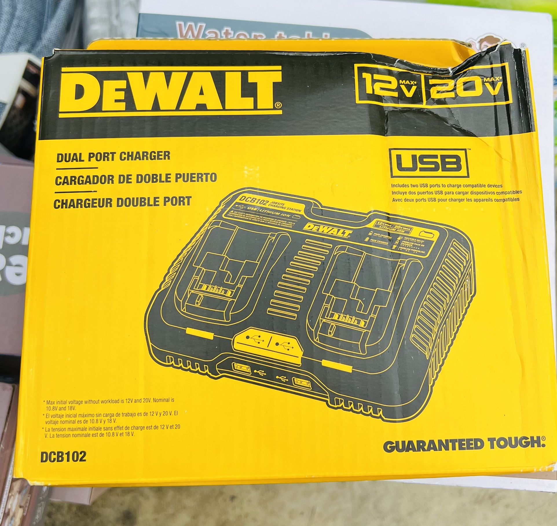 (Only $60! Tested & Working) <Pickup in Upland> 12V to 20V MAX Lithium-Ion Dual Port Jobsite Charging Station with 2x USB Ports