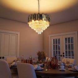 Modern Crystal Tiered Chandelier