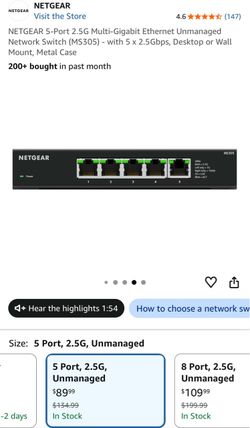 NETGEAR 5-Port 2.5G Multigig Ethernet Unmanaged Network Switch